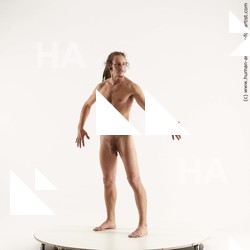 Nude Man White Standing poses - ALL Athletic Brown Standing poses - simple Dreadlocks Standard Photoshoot Realistic