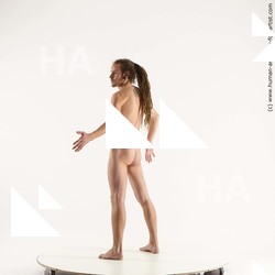 Nude Man White Standing poses - ALL Athletic Brown Standing poses - simple Dreadlocks Standard Photoshoot Realistic