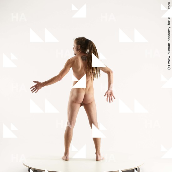 Nude Man White Standing poses - ALL Athletic Brown Standing poses - simple Dreadlocks Standard Photoshoot Realistic