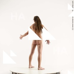 Nude Man White Standing poses - ALL Athletic Brown Standing poses - simple Dreadlocks Standard Photoshoot Realistic