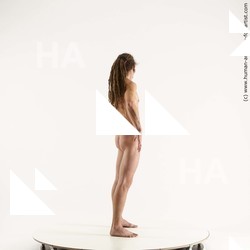 Nude Man White Standing poses - ALL Athletic Brown Standing poses - simple Dreadlocks Standard Photoshoot Realistic