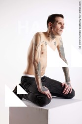 Casual Man White Kneeling poses - ALL Underweight Short Brown Kneeling poses - on both knees Standard Photoshoot Academic