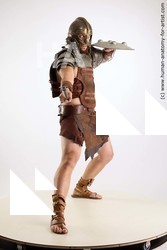 Casual Fighting with sword Man White Standing poses - ALL Muscular Short Brown Standing poses - simple Standard Photoshoot Academic Fighting poses - ALL