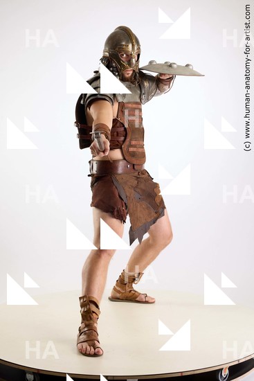 Casual Fighting with sword Man White Standing poses - ALL Muscular Short Brown Standing poses - simple Standard Photoshoot Academic Fighting poses - ALL