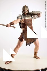 Casual Fighting with sword Man White Standing poses - ALL Muscular Short Brown Standing poses - simple Standard Photoshoot Academic Fighting poses - ALL