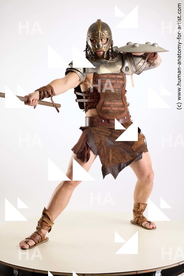Casual Fighting with sword Man White Standing poses - ALL Muscular Short Brown Standing poses - simple Standard Photoshoot Academic Fighting poses - ALL