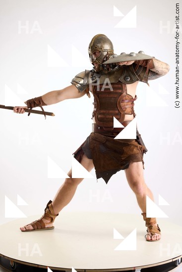 Casual Fighting with sword Man White Standing poses - ALL Muscular Short Brown Standing poses - simple Standard Photoshoot Academic Fighting poses - ALL