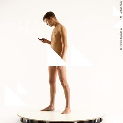 Nude Man White Standing poses - ALL Slim Short Brown Standing poses - simple Standard Photoshoot Realistic