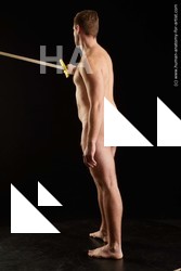 Nude Fighting with sword Man White Standing poses - ALL Average Short Brown Standing poses - simple Standard Photoshoot Realistic Fighting poses - ALL