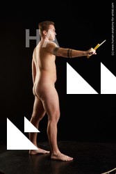 Nude Fighting with sword Man White Standing poses - ALL Average Short Brown Standing poses - simple Standard Photoshoot Realistic Fighting poses - ALL