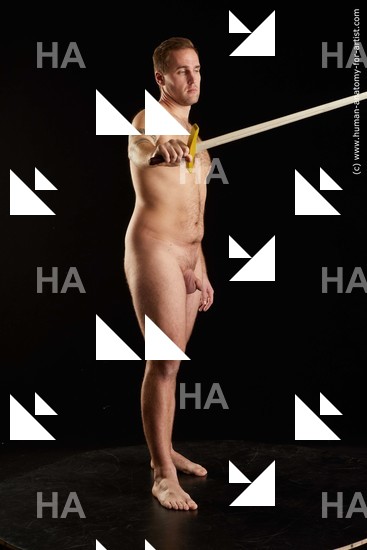 Nude Fighting with sword Man White Standing poses - ALL Average Short Brown Standing poses - simple Standard Photoshoot Realistic Fighting poses - ALL