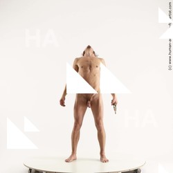 Nude Man White Standing poses - ALL Athletic Brown Standing poses - simple Dreadlocks Standard Photoshoot Realistic