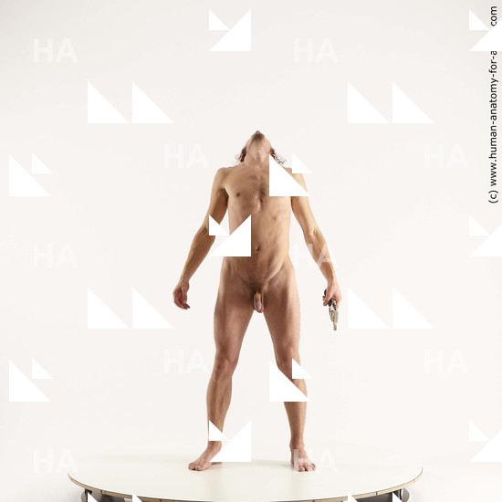 Nude Man White Standing poses - ALL Athletic Brown Standing poses - simple Dreadlocks Standard Photoshoot Realistic