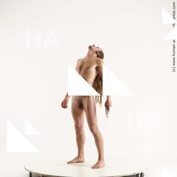 Nude Man White Standing poses - ALL Athletic Brown Standing poses - simple Dreadlocks Standard Photoshoot Realistic