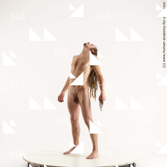Nude Man White Standing poses - ALL Athletic Brown Standing poses - simple Dreadlocks Standard Photoshoot Realistic