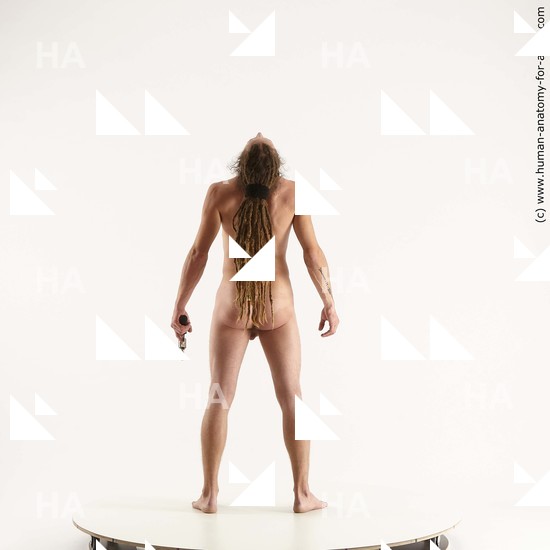Nude Man White Standing poses - ALL Athletic Brown Standing poses - simple Dreadlocks Standard Photoshoot Realistic
