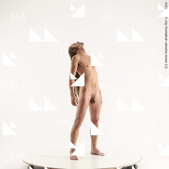 Nude Man White Standing poses - ALL Athletic Brown Standing poses - simple Dreadlocks Standard Photoshoot Realistic