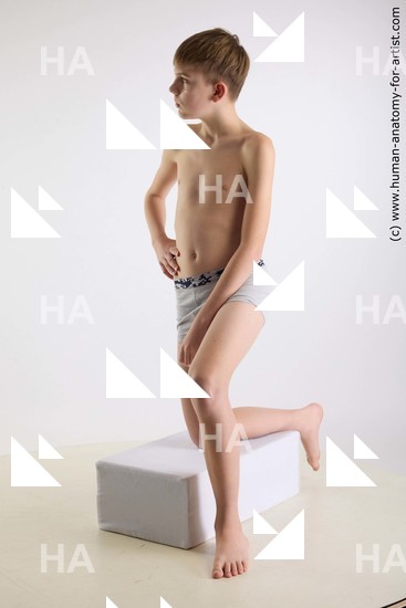 Underwear Man White Kneeling poses - ALL Slim Short Brown Kneeling poses - on one knee Standard Photoshoot  Academic