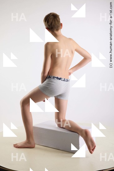 Underwear Man White Kneeling poses - ALL Slim Short Brown Kneeling poses - on one knee Standard Photoshoot  Academic
