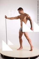 Underwear Man White Standing poses - ALL Muscular Short Brown Standing poses - simple Standard Photoshoot Academic