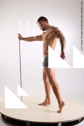 Underwear Man White Standing poses - ALL Muscular Short Brown Standing poses - simple Standard Photoshoot Academic