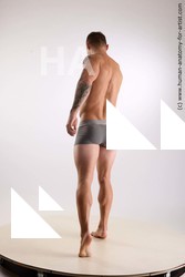 Underwear Man White Standing poses - ALL Muscular Short Brown Standing poses - simple Standard Photoshoot Academic