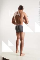 Underwear Fighting Man Black Standing poses - ALL Muscular Long Brown Standing poses - simple Standard Photoshoot Academic Fighting poses - ALL