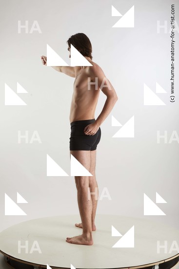 Underwear Man White Standing poses - ALL Slim Short Brown Standing poses - simple Standard Photoshoot Academic