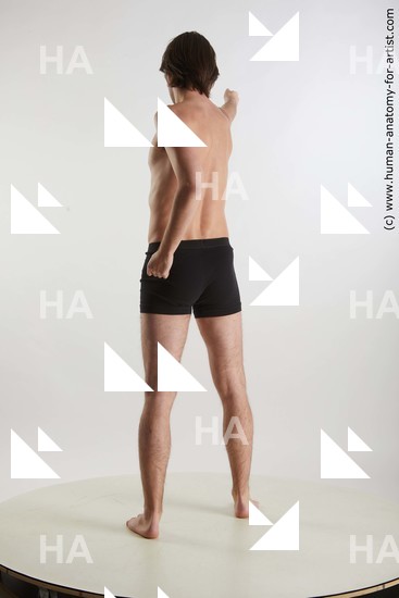 Underwear Man White Standing poses - ALL Slim Short Brown Standing poses - simple Standard Photoshoot Academic