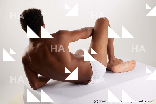 Swimsuit Man White Laying poses - ALL Muscular Short Laying poses - on side Black Standard Photoshoot Academic