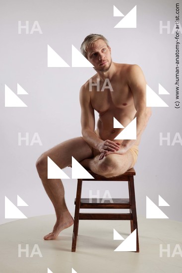 Underwear Man White Sitting poses - simple Slim Short Grey Sitting poses - ALL Standard Photoshoot Academic