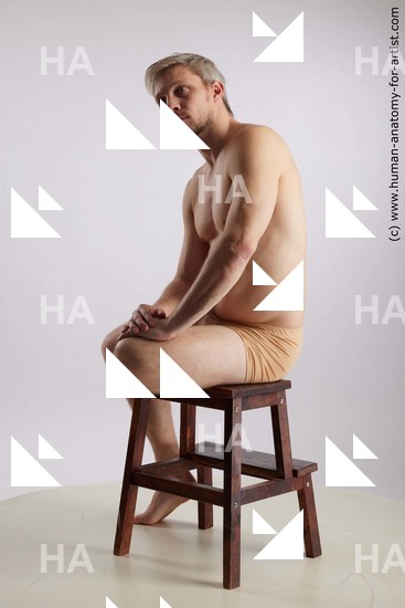 Underwear Man White Sitting poses - simple Slim Short Grey Sitting poses - ALL Standard Photoshoot Academic