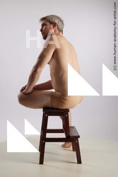 Underwear Man White Sitting poses - simple Slim Short Grey Sitting poses - ALL Standard Photoshoot Academic