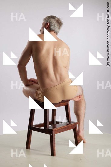 Underwear Man White Sitting poses - simple Slim Short Grey Sitting poses - ALL Standard Photoshoot Academic