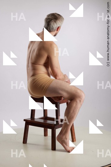 Underwear Man White Sitting poses - simple Slim Short Grey Sitting poses - ALL Standard Photoshoot Academic