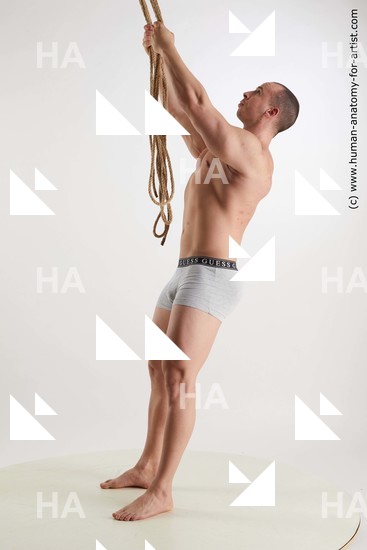 Underwear Man White Standing poses - ALL Muscular Short Brown Standing poses - simple Standard Photoshoot Academic