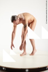 Nude Man White Standing poses - ALL Muscular Short Brown Standing poses - bend over Standard Photoshoot Realistic