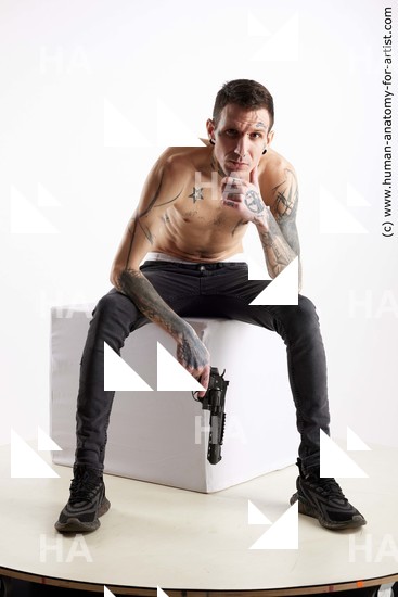 Casual Fighting with gun Man Sitting poses - simple Sitting poses - ALL Standard Photoshoot Academic Fighting poses - ALL