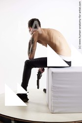 Casual Fighting with gun Man Sitting poses - simple Sitting poses - ALL Standard Photoshoot Academic Fighting poses - ALL
