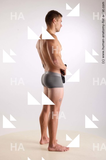 Underwear Fighting with gun Man Standing poses - ALL Standing poses - simple Standard Photoshoot Academic Fighting poses - ALL