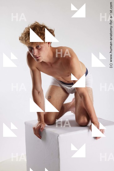Underwear Man Kneeling poses - ALL Kneeling poses - on both knees Standard Photoshoot Academic