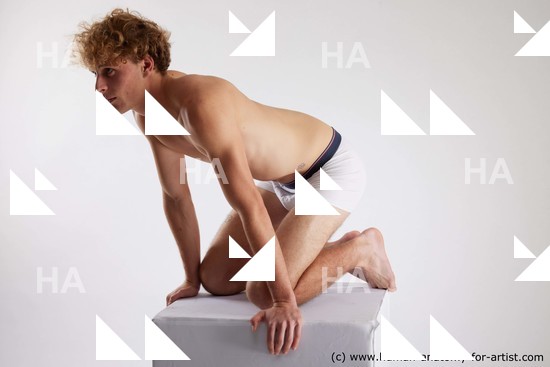 Underwear Man Kneeling poses - ALL Kneeling poses - on both knees Standard Photoshoot Academic