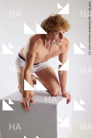 Underwear Man Kneeling poses - ALL Kneeling poses - on both knees Standard Photoshoot Academic