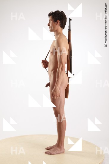 Nude Fighting with gun Man Standing poses - ALL Standing poses - simple Standard Photoshoot Realistic Fighting poses - ALL