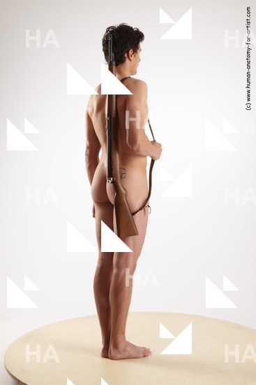 Nude Fighting with gun Man Standing poses - ALL Standing poses - simple Standard Photoshoot Realistic Fighting poses - ALL