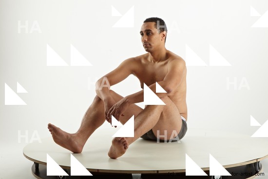 Underwear Man Black Sitting poses - simple Slim Short Black Sitting poses - ALL Standard Photoshoot Academic