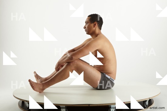Underwear Man Black Sitting poses - simple Slim Short Black Sitting poses - ALL Standard Photoshoot Academic