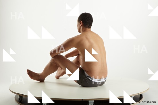 Underwear Man Black Sitting poses - simple Slim Short Black Sitting poses - ALL Standard Photoshoot Academic
