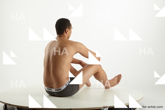 Underwear Man Black Sitting poses - simple Slim Short Black Sitting poses - ALL Standard Photoshoot Academic