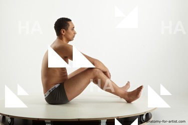 Underwear Man Black Sitting poses - simple Slim Short Black Sitting poses - ALL Standard Photoshoot Academic